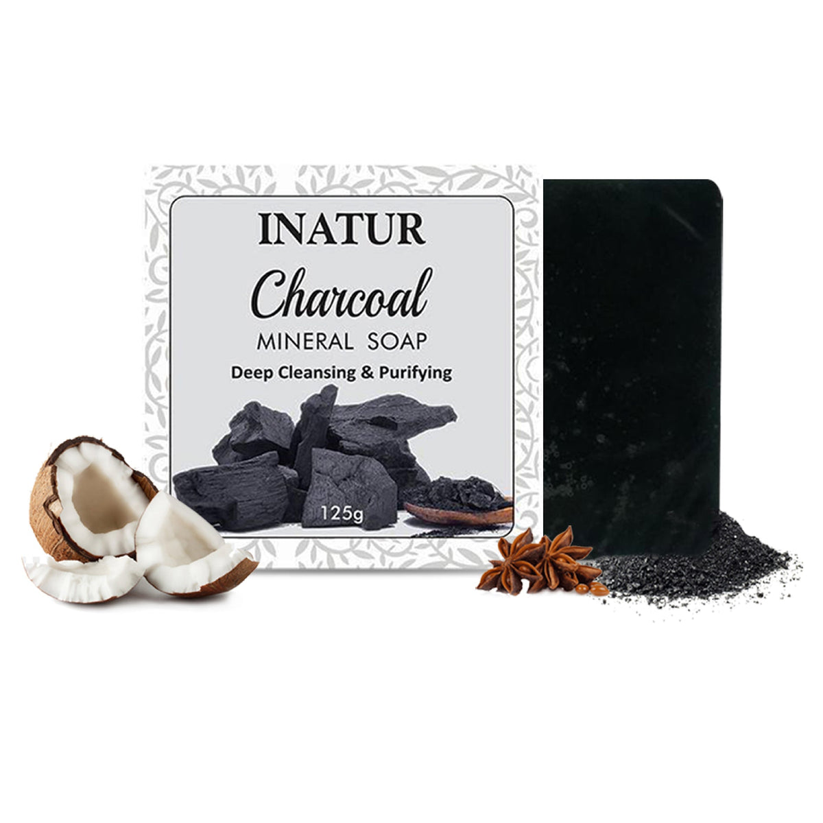 Inatur Charcoal Mineral Soap Deep Cleansing & Purifying | Grocsy