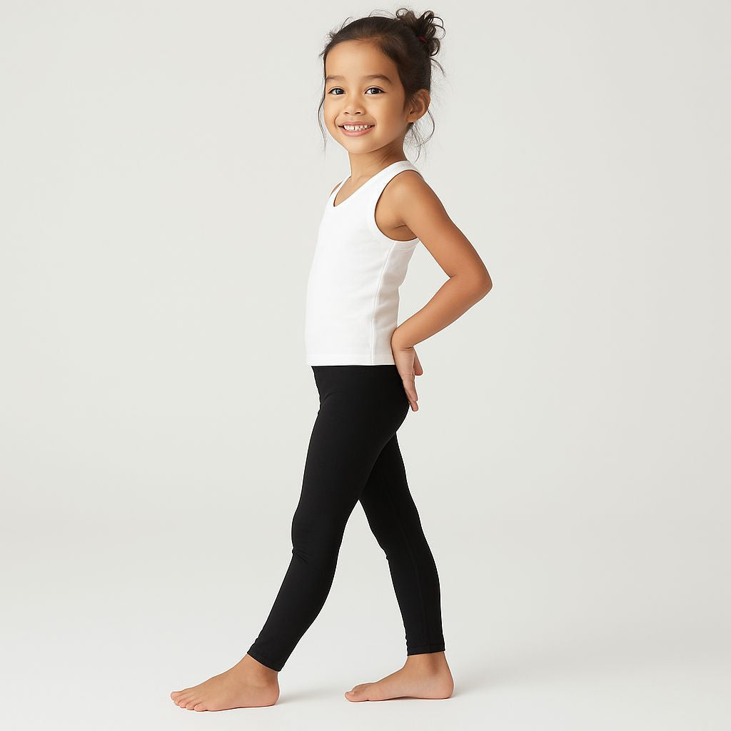 Chilins Lycra Black Cotton Legging for Girls | Grocsy