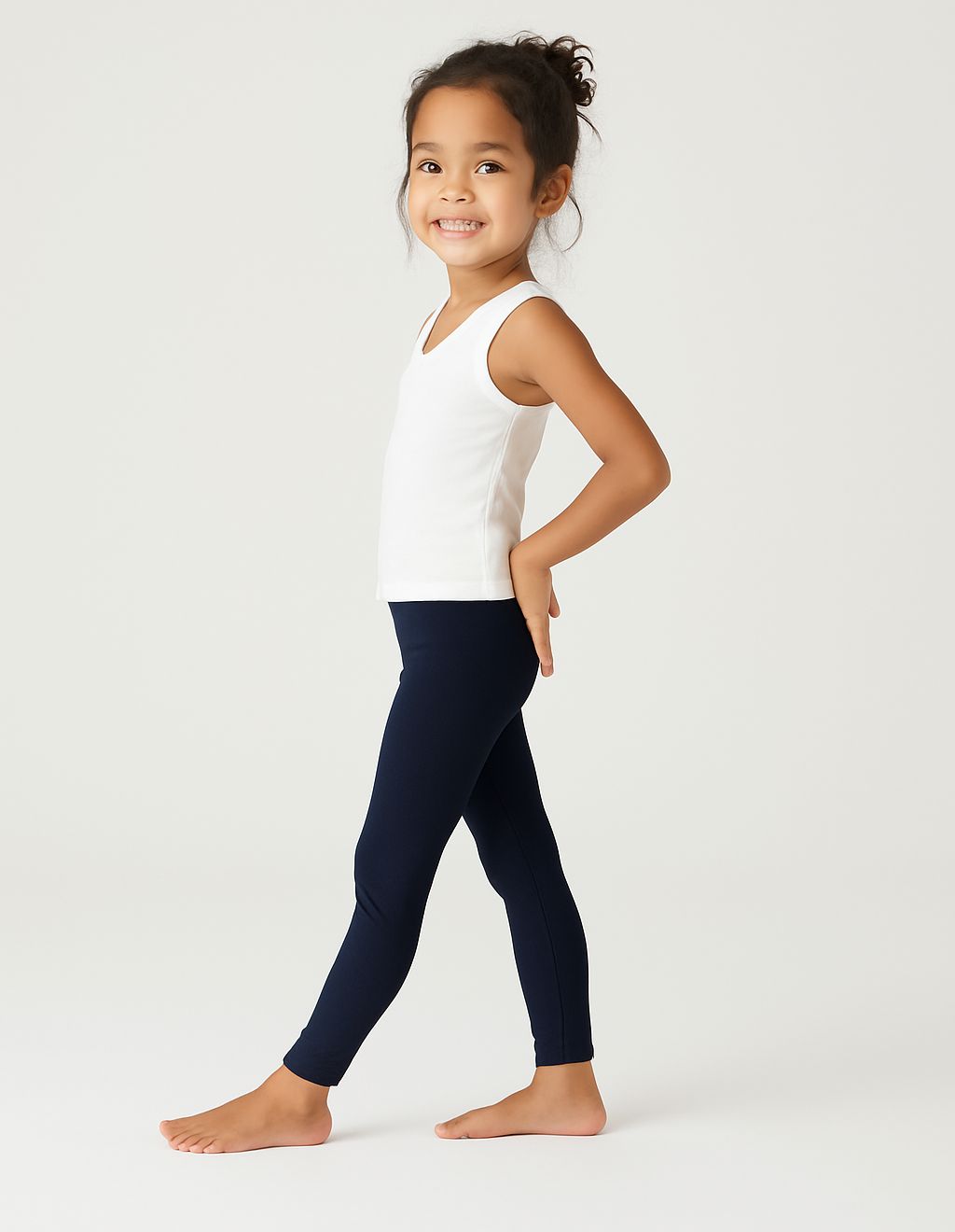 Chilins Lycra Blue Cotton Legging for Girls | Grocsy