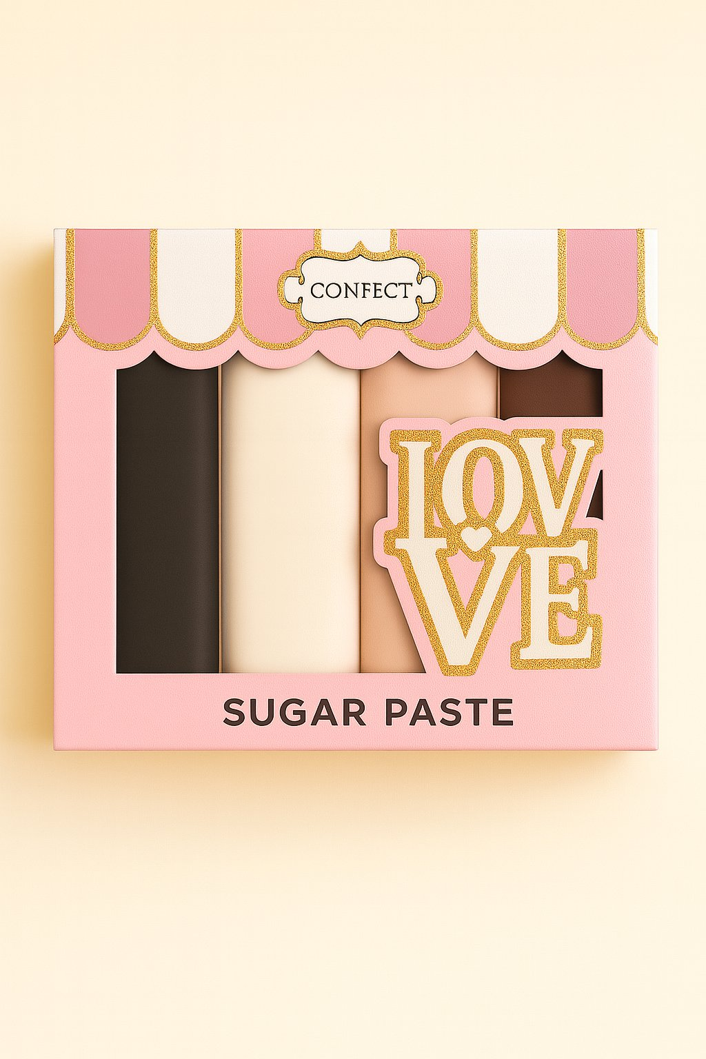 Confect Multipack of Black, White, Skin and Brown Sugarpaste 04 | Grocsy