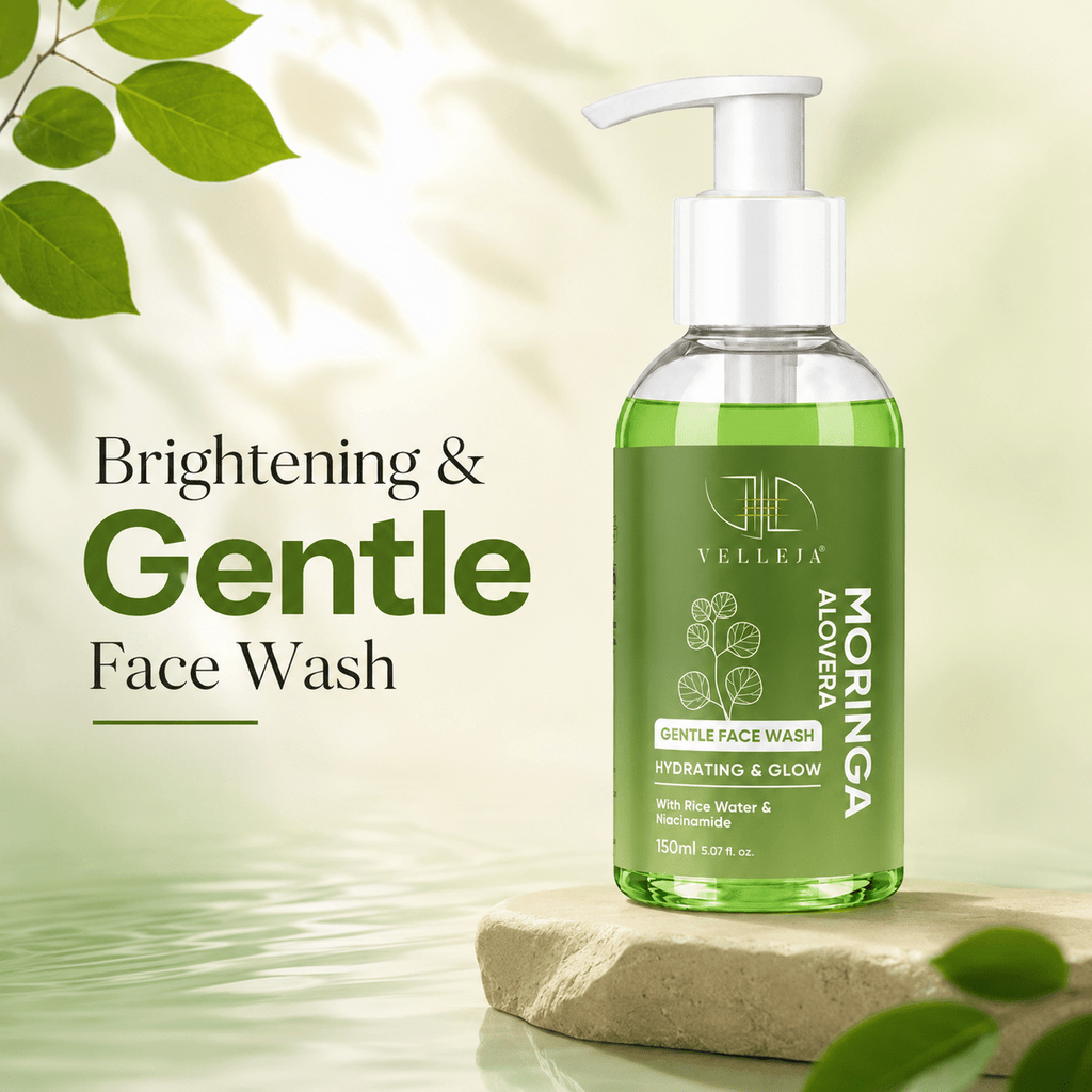 Velleja Moringa Aloevera Face Wash| Skin Brightening & Hydrating Ayurvedic Gentle Face Wash | Grocsy