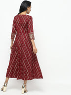Cheera Angrakha All Over Butta Foil Printed Kurta With Beautiful Border Design | Grocsy