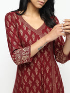 Cheera Angrakha All Over Butta Foil Printed Kurta With Beautiful Border Design | Grocsy
