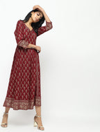 Cheera Angrakha All Over Butta Foil Printed Kurta With Beautiful Border Design | Grocsy