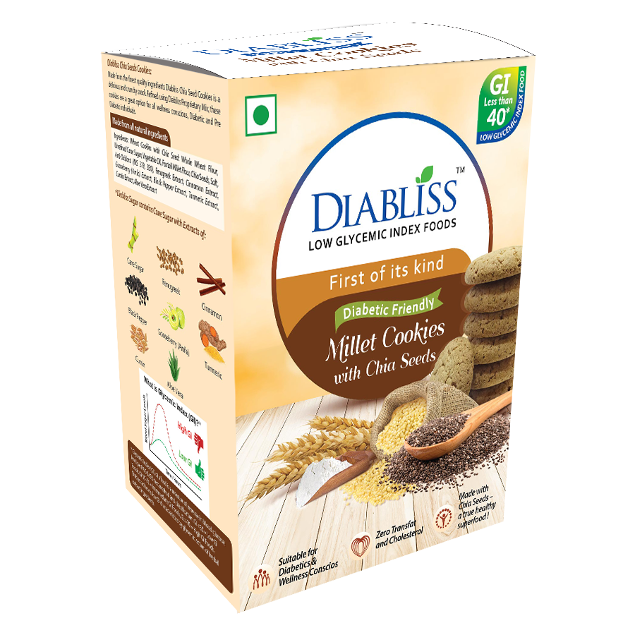 Diabliss Diabetic Friendly Millet Cookies with Chia Seeds | Grocsy