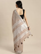 Anaita Chiku Linen Saree With Blouse | Grocsy