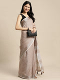 Anaita Chiku Linen Saree With Blouse | Grocsy