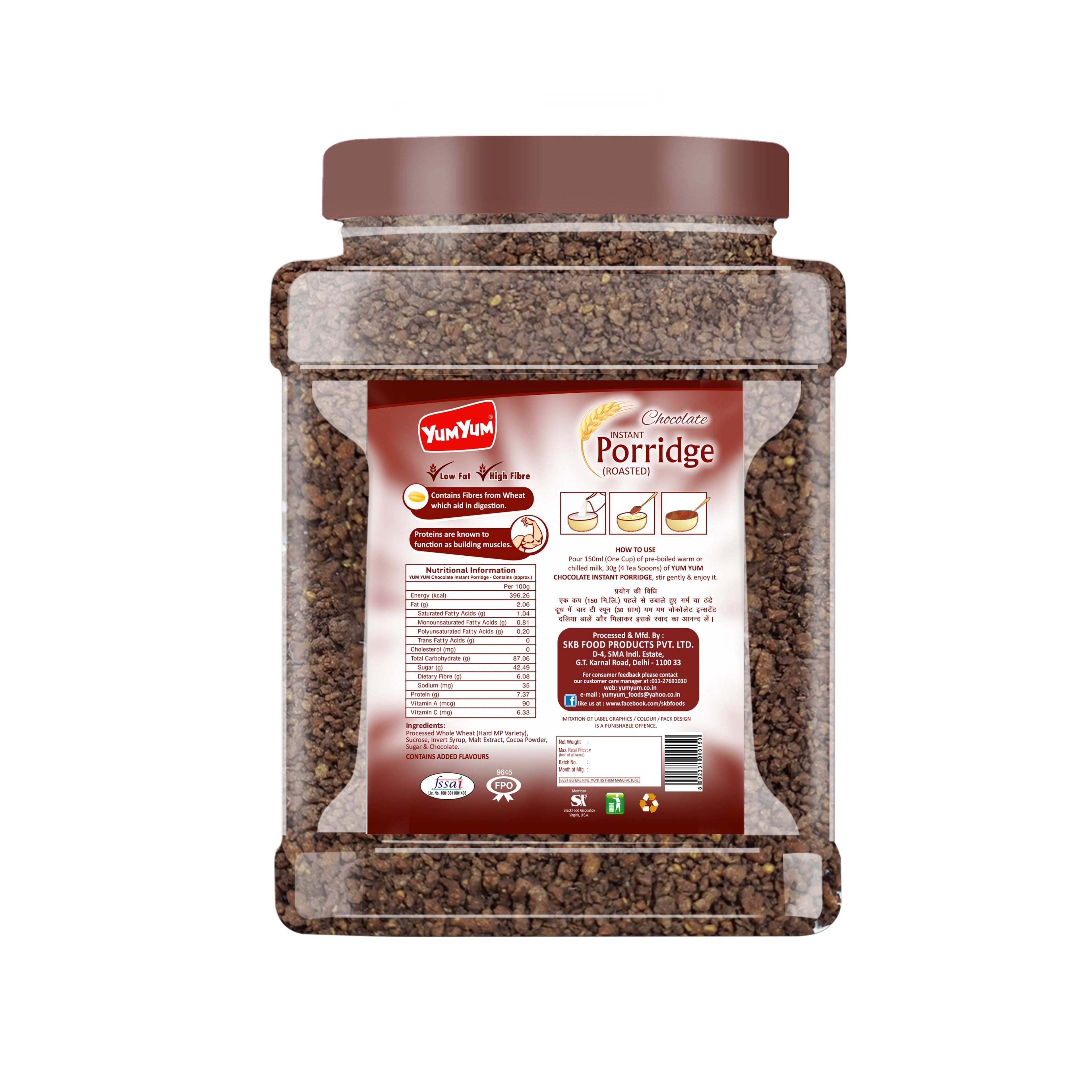 Yum Yum Instant Chocolate Porridge Jar | Grocsy