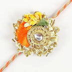 Zardosi Flower Design Rakhi & Fruit N Nut Chocolates | Grocsy