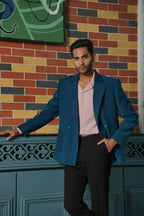 Teal Blue Smart-Casual Co-Ord Set by Hilo Design | Grocsy