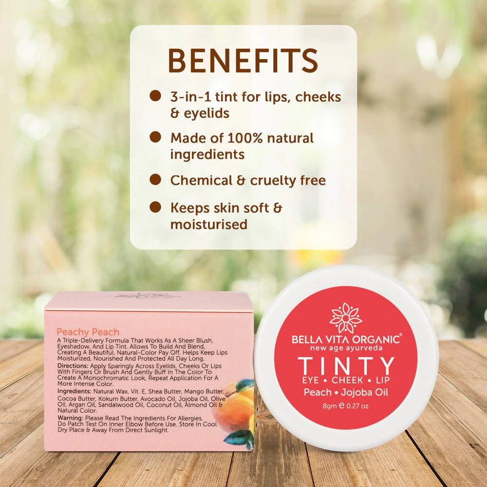 Bella Vita Organic Peach Tinty Blush 3 in 1 | Grocsy