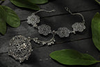 Mominos Fashion Oxidised Silver Plated Trendy Bracelet