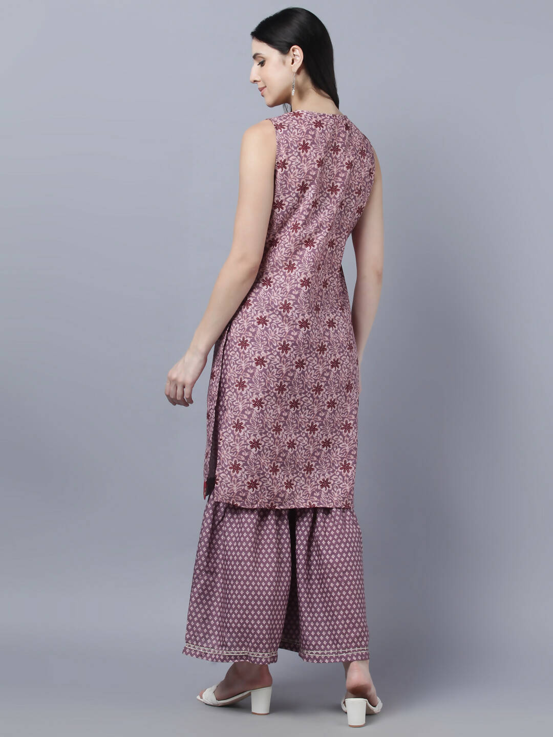 Myshka Women Multicoloured Embroidered Panelled Kurti with Palazzos With Dupatta | Grocsy