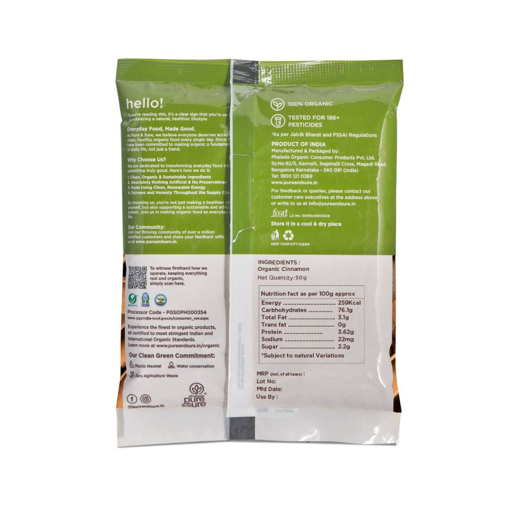 Pure & Sure Organic Cinnamon Powder | Grocsy