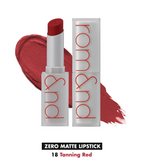 Rom&nd Zero Matte Lipstick - 18 Tanning Red | Grocsy