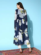 Ahalyaa Women's Traditional wear Kurta - Navy Blue | Grocsy