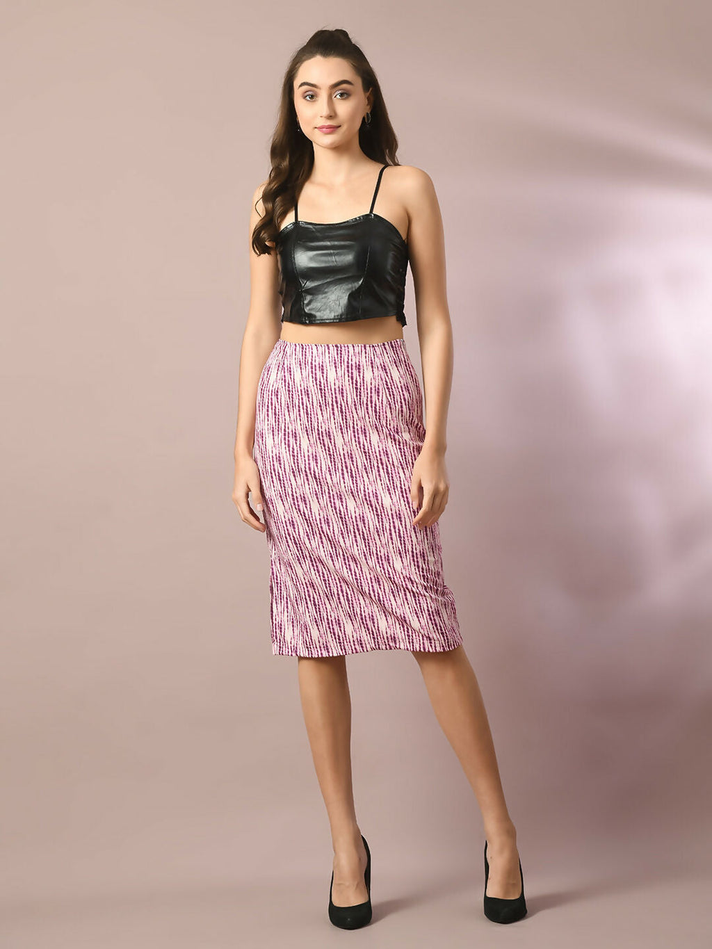 Myshka Women's Multi Printed Knee Length Party Embellished Skirts | Grocsy