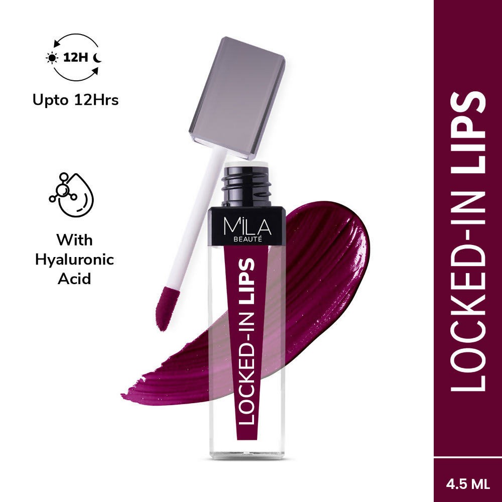 Mila Beaute 12 Hr Non-Transfer Locked-In Liquid Lipstick - Blackcurrant Cake | Grocsy