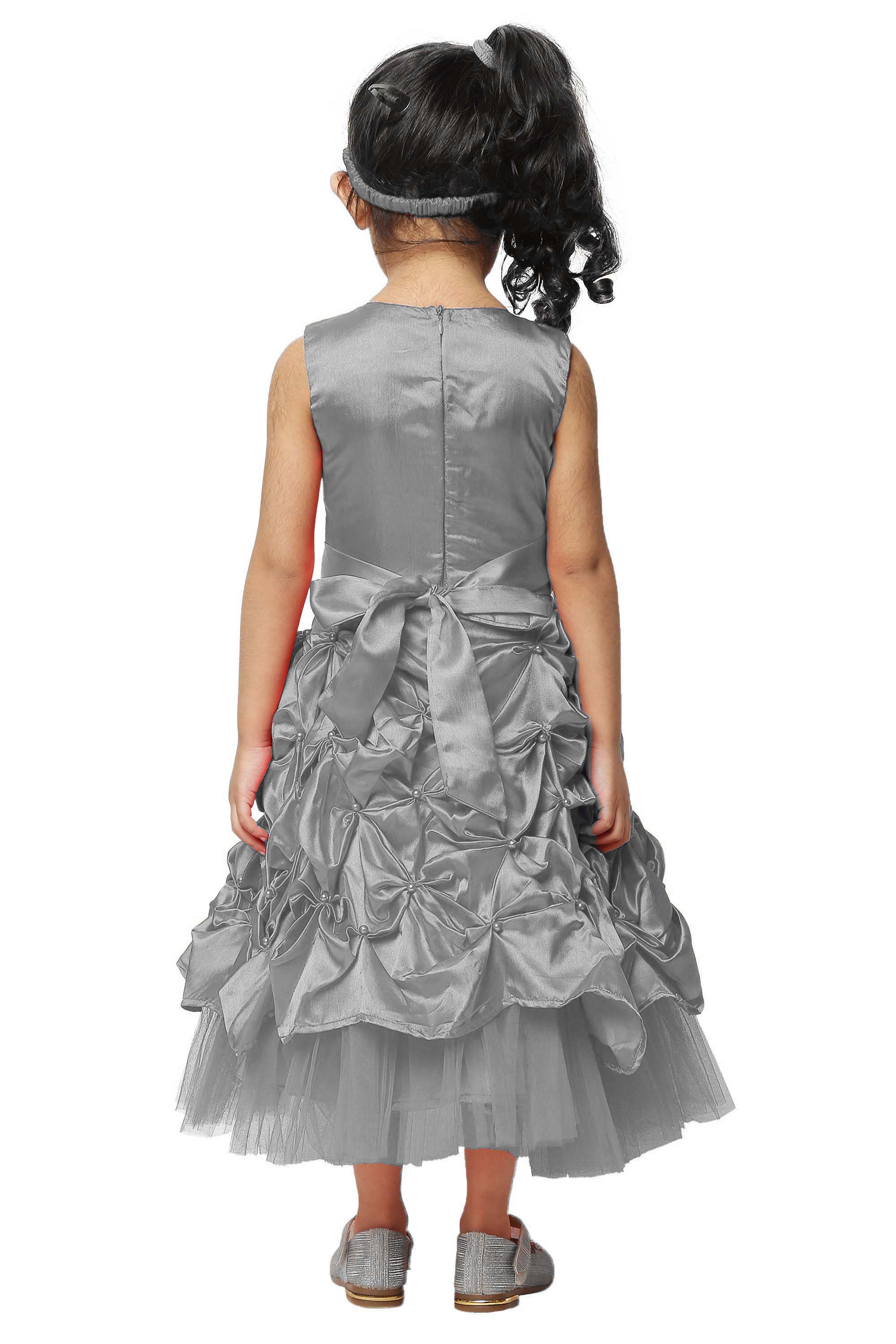 Asmaani Kids Party Wear Stylish Dresses, Perfect for Parties, Functions & Vacations - Grey | Grocsy