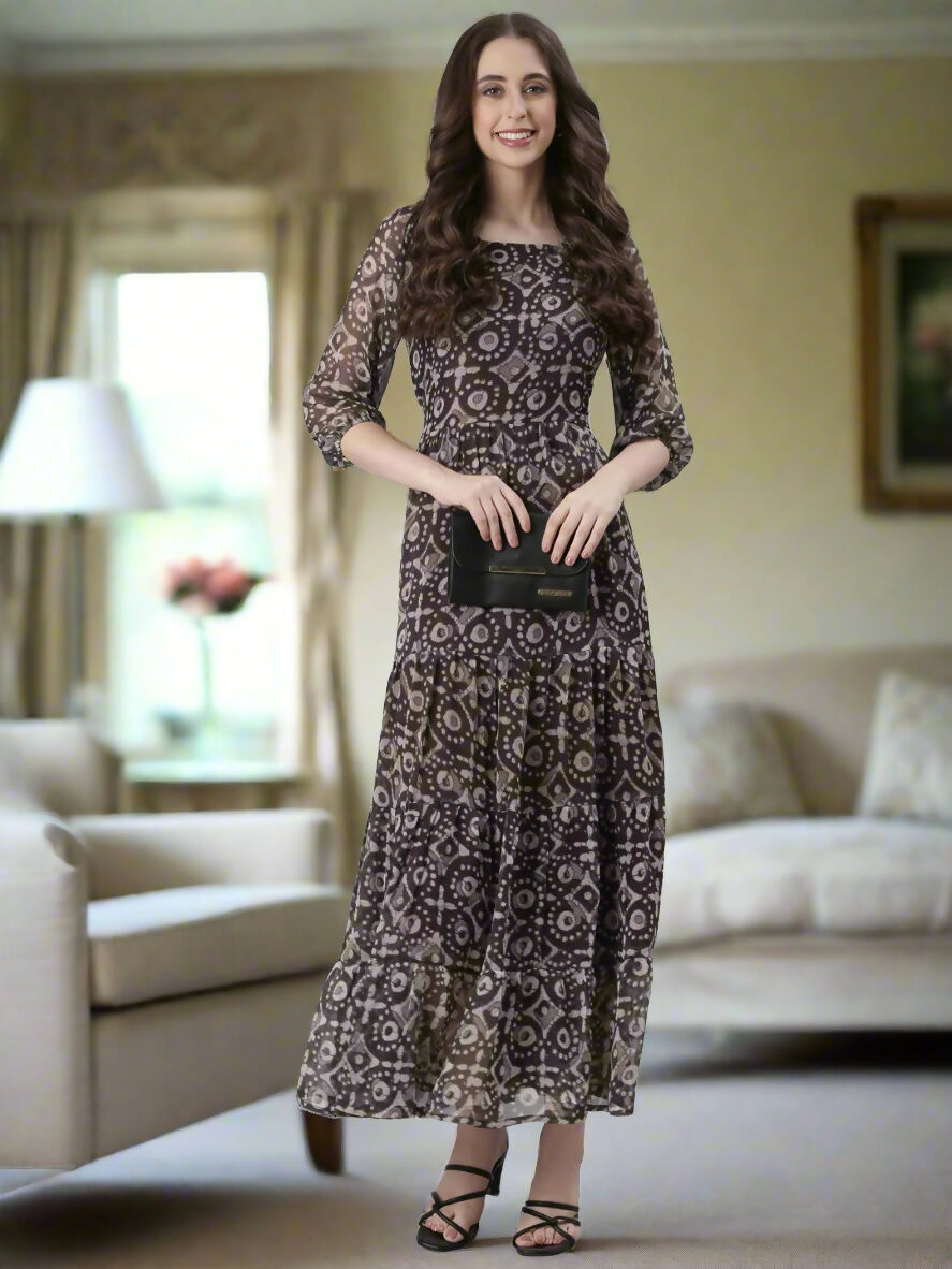 Souchii Printed Maxi Dress | Grocsy