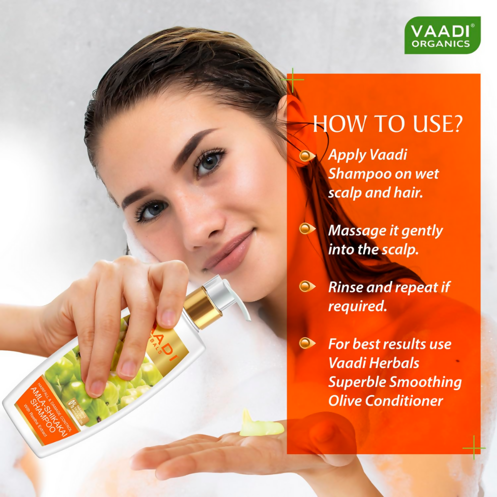 Vaadi Herbals Amla Shikakai Hair Fall and Damage Control Shampoo & Olive Conditioner | Grocsy