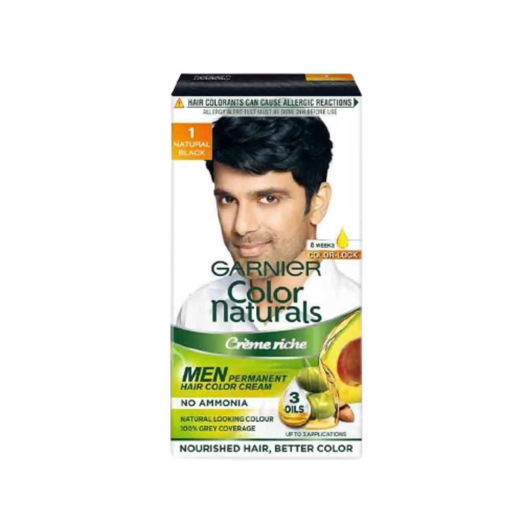 Garnier Color Naturals Creme Riche Men Hair Color - Shade 1 Natural Black | Grocsy