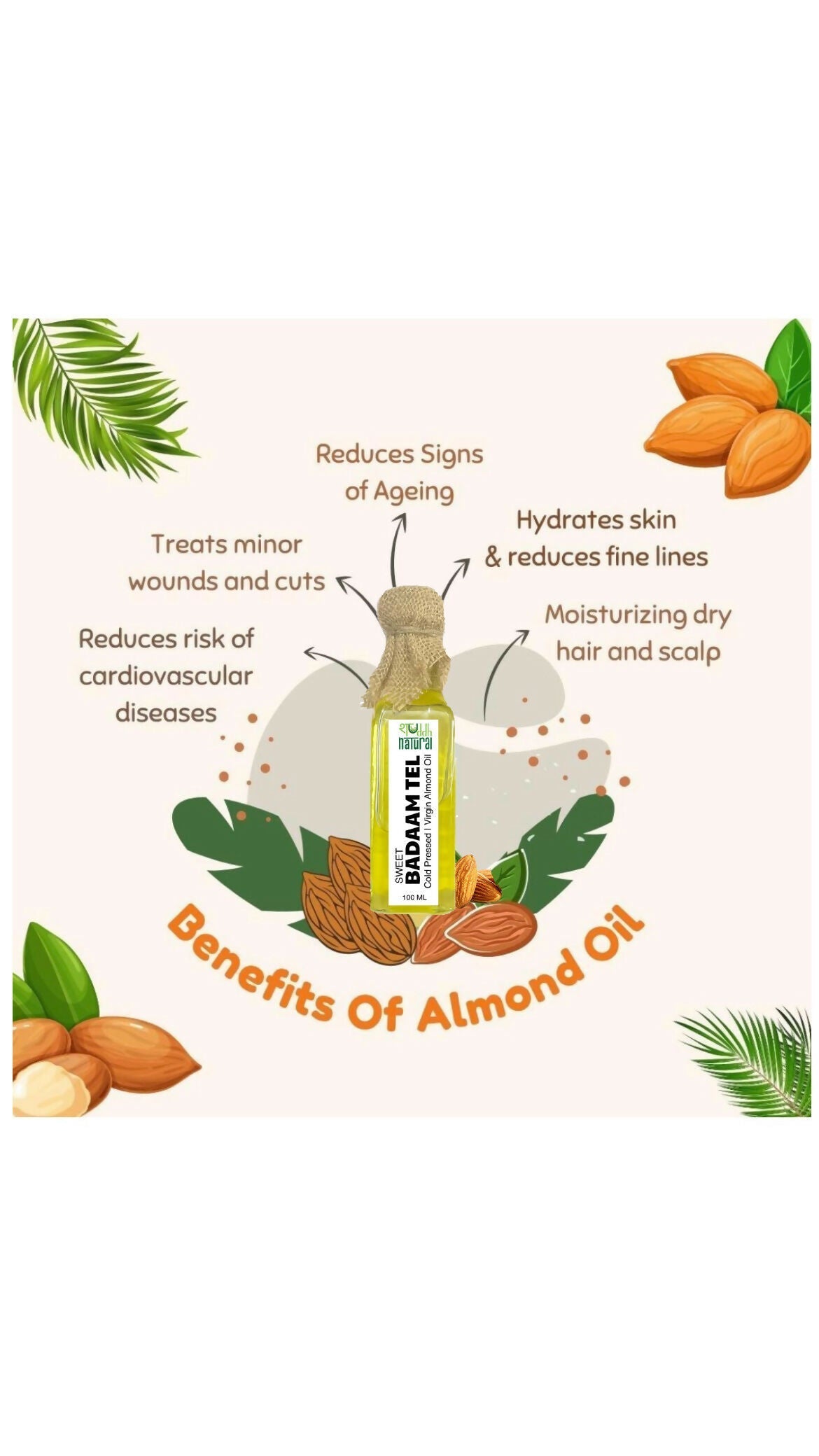 Shuddh Natural Almond Oil Sweet Cold Pressed Baby Massage Oil - Swadesiicart