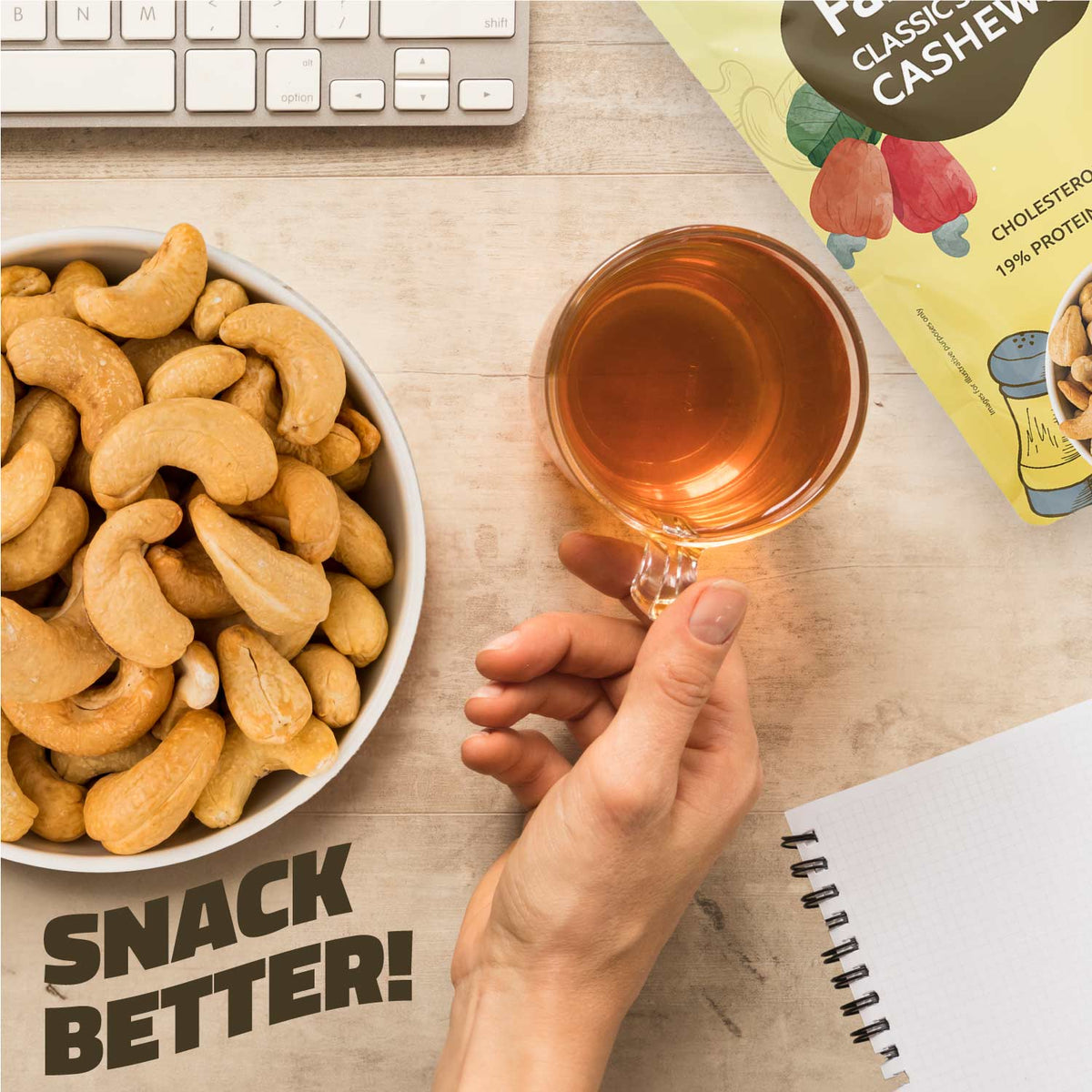 Farmley Roasted & Salted Cashews 200 g & Roasted Almonds 200 g | Grocsy