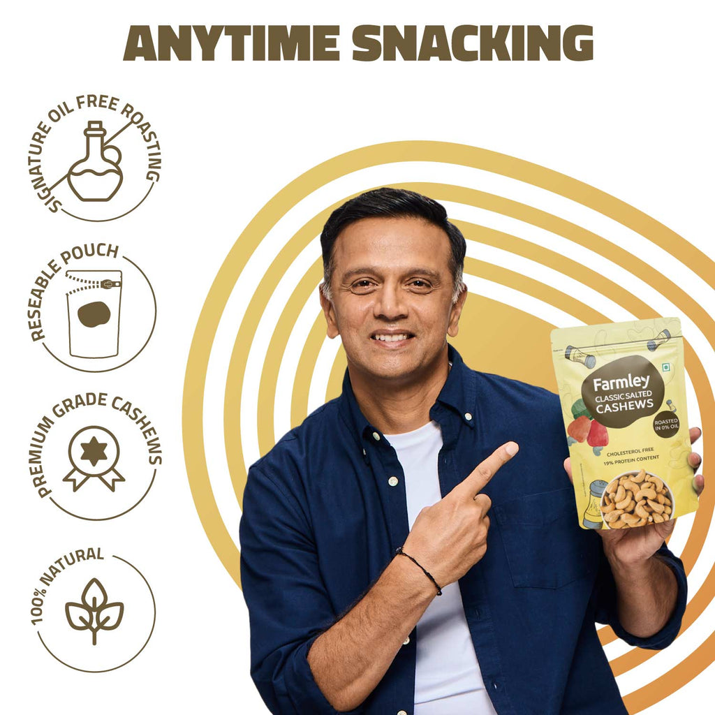 Farmley Roasted & Salted Cashews 200 g & Roasted Almonds 200 g | Grocsy