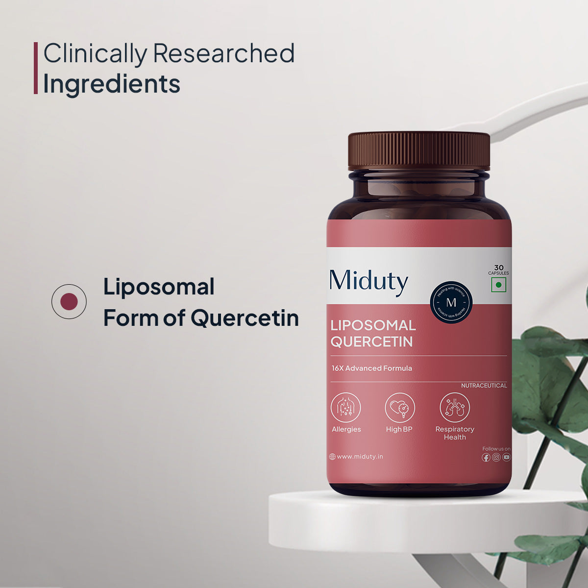 Miduty by Palak Notes Liposomal Quercetin Capsules | Grocsy