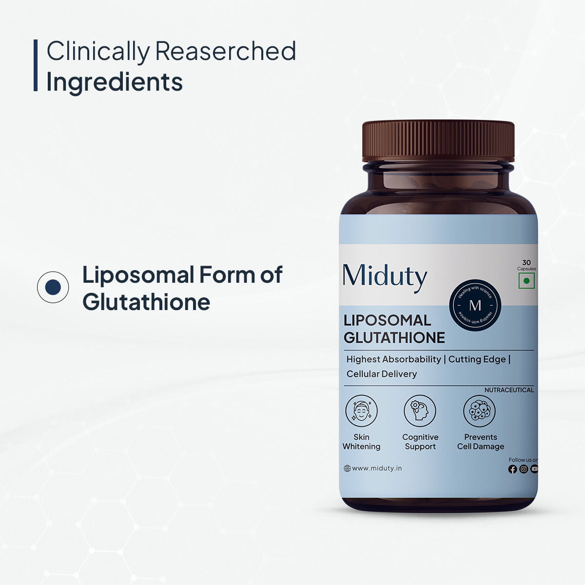 Miduty by Palak Notes Liposomal Glutathione Capsules | Grocsy