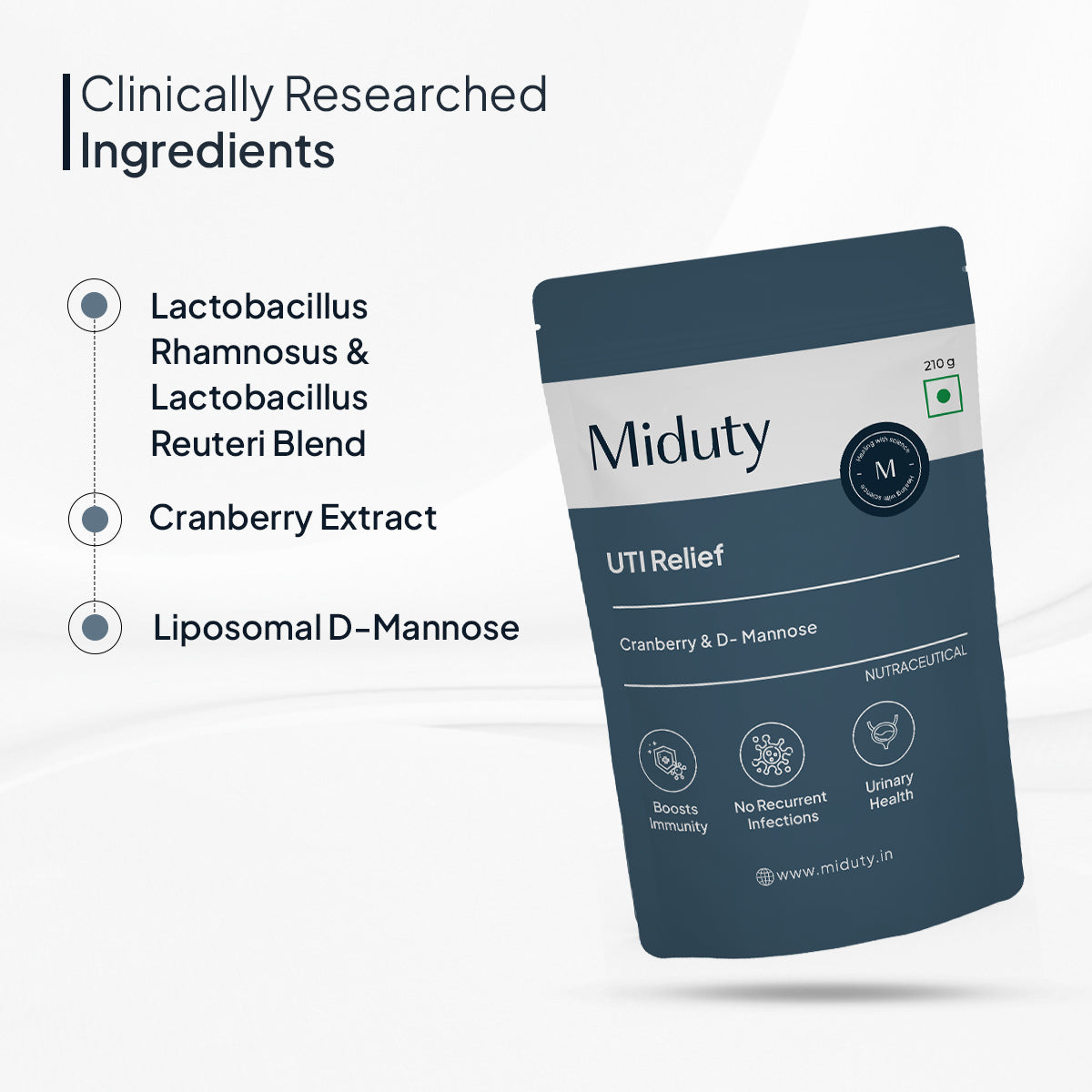 Miduty by Palak Notes UTI Relief with D-Mannose And Cranberry-Vanilla Flavor | Grocsy