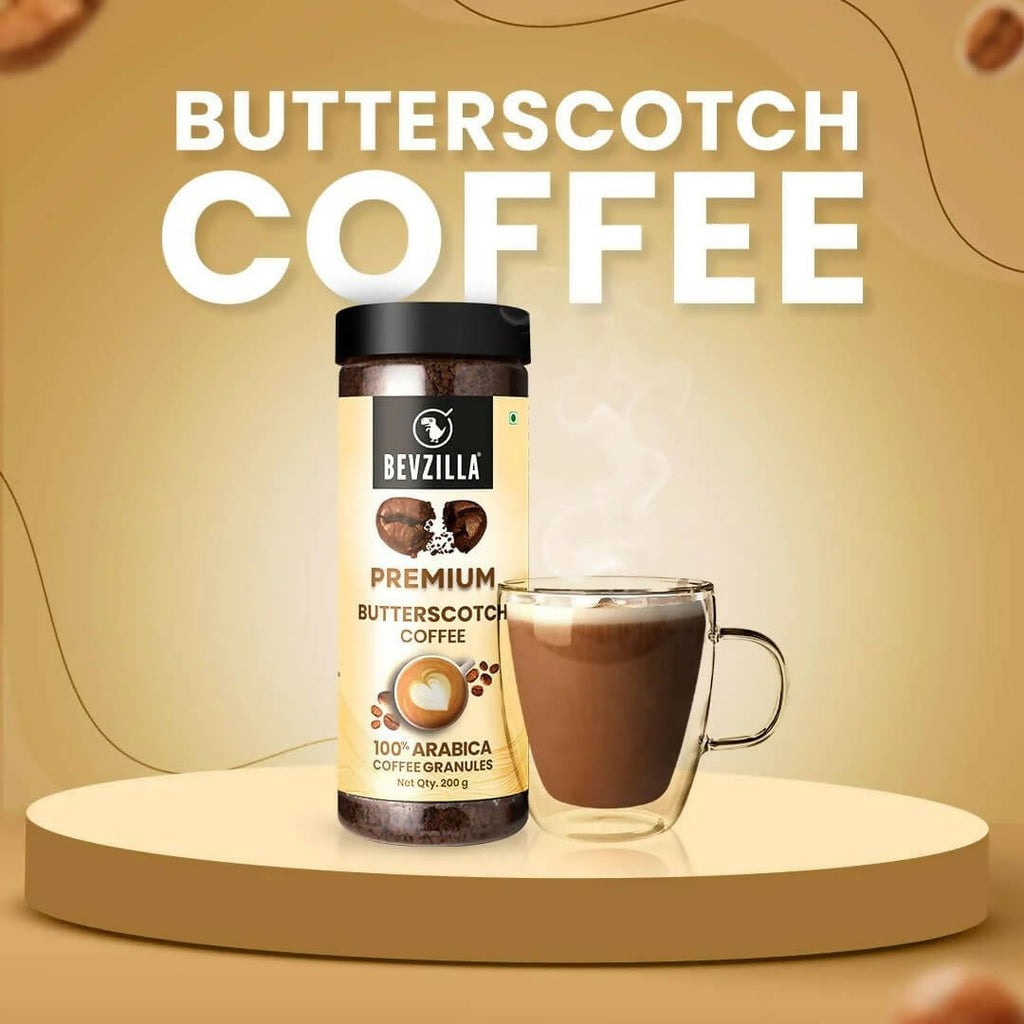 Bevzilla Premium Butterscotch Coffee Powder 100% Arabica | Grocsy