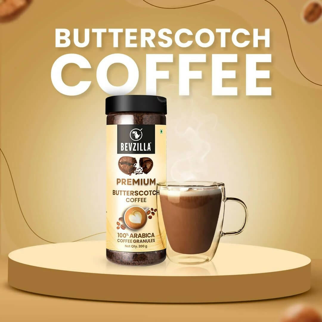 Bevzilla Premium Butterscotch Coffee Powder 100% Arabica | Grocsy