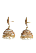 Mominos Fashion Johar Kamal Leaf Design Jhumka With Stone & Pearl | Grocsy