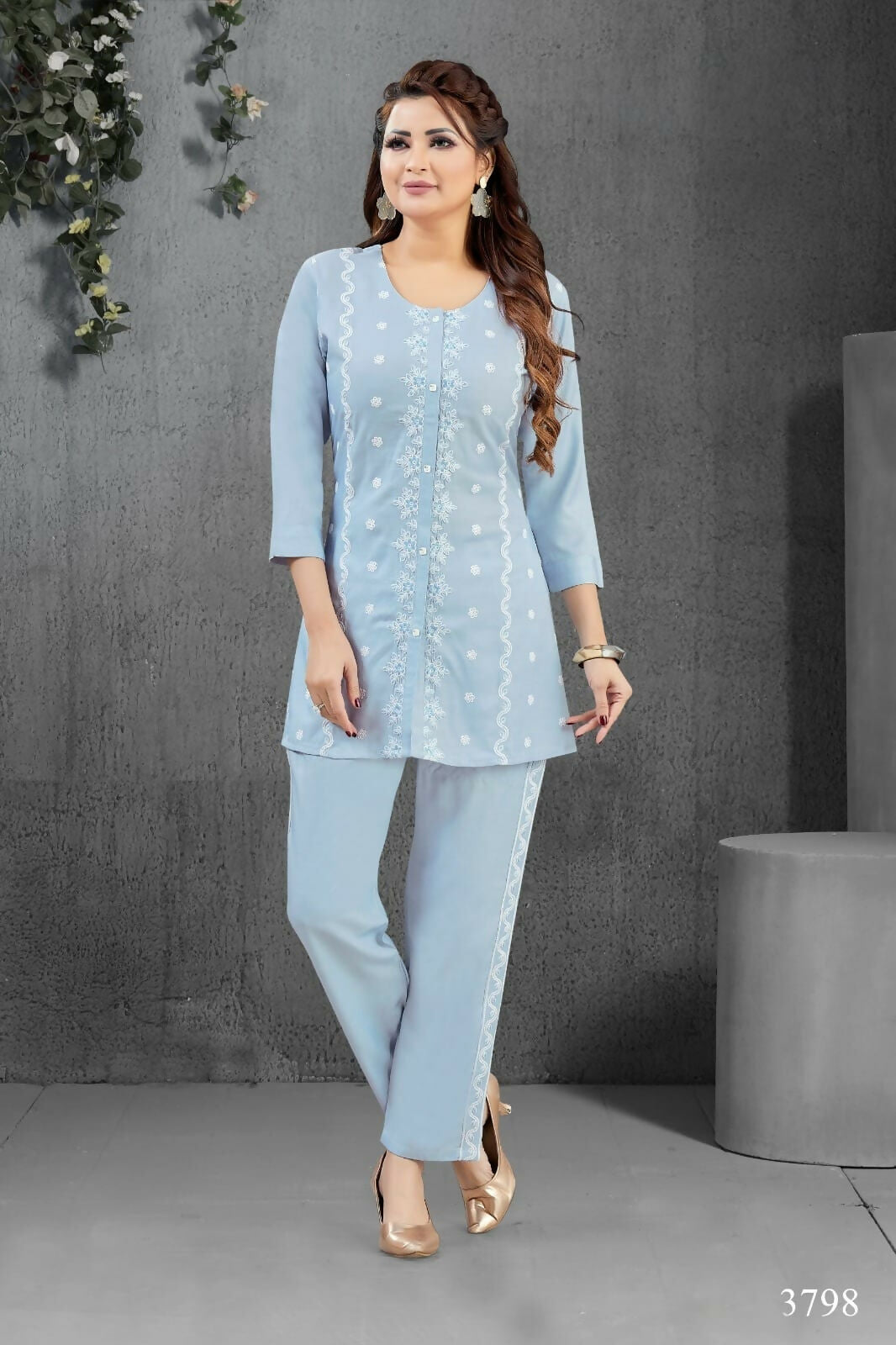 Joban Fashion Heavy Muslin Denim Color Kurta Set | Grocsy