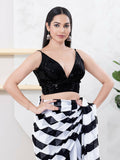 Joban Fashion Black Sequin Sleeveless Back Open Blouse | Grocsy