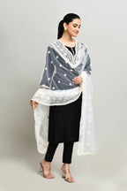 Joban Fashion White Cotton Embroidery Work Pakistani Karanchi Dupatta | Grocsy