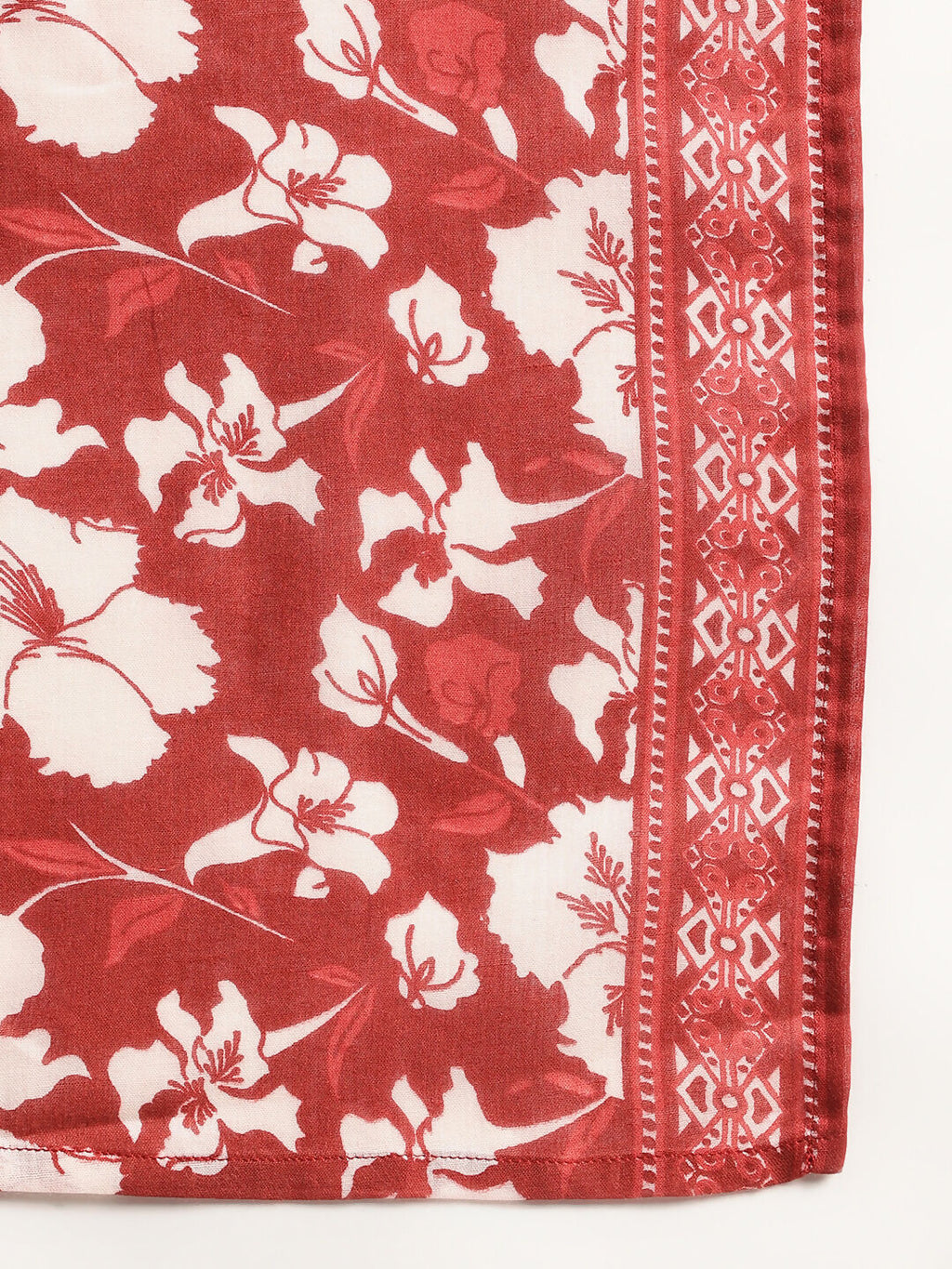 Aavyora Women Maroon Floral Printed Kurta with Printed Pants & Dupatta Set | Grocsy