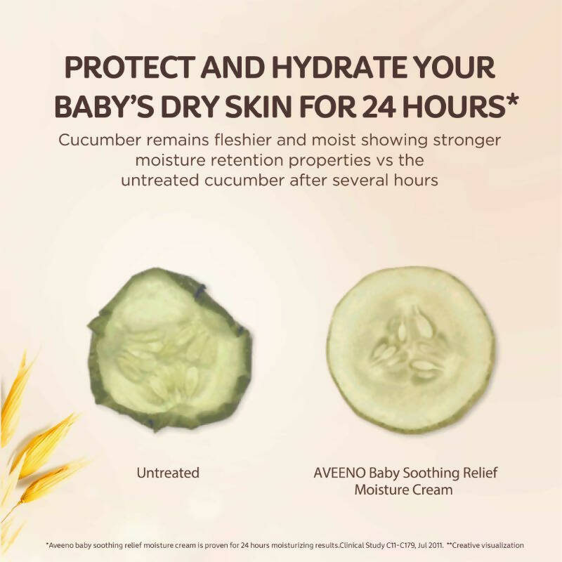 Aveeno Baby Soothing Relief Moisture Cream, 24-Hour Protection for Dry, Itchy or Sensitive Skin | Grocsy