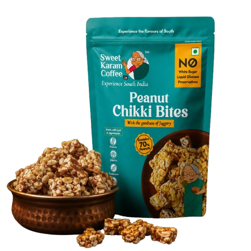 Sweet Karam Coffee Peanut Chikki | Grocsy