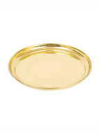 Spillbox Gold-Toned Brass Plain Thali Pooja Essential | Grocsy