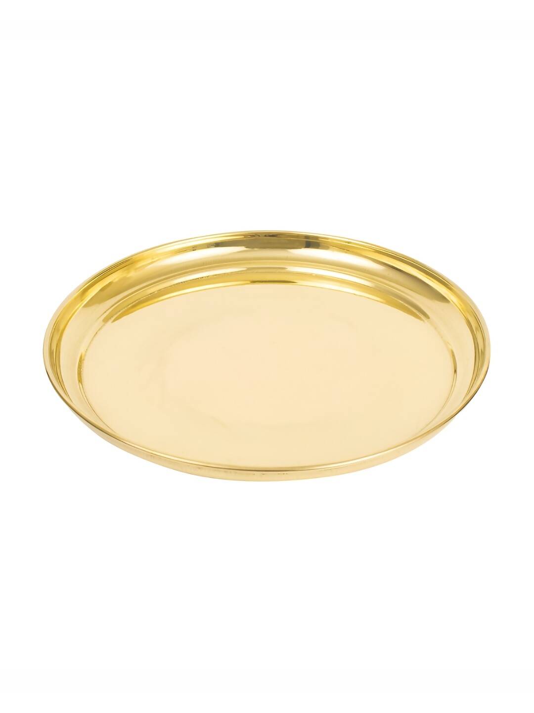 Spillbox Gold-Toned Brass Plain Thali Pooja Essential | Grocsy
