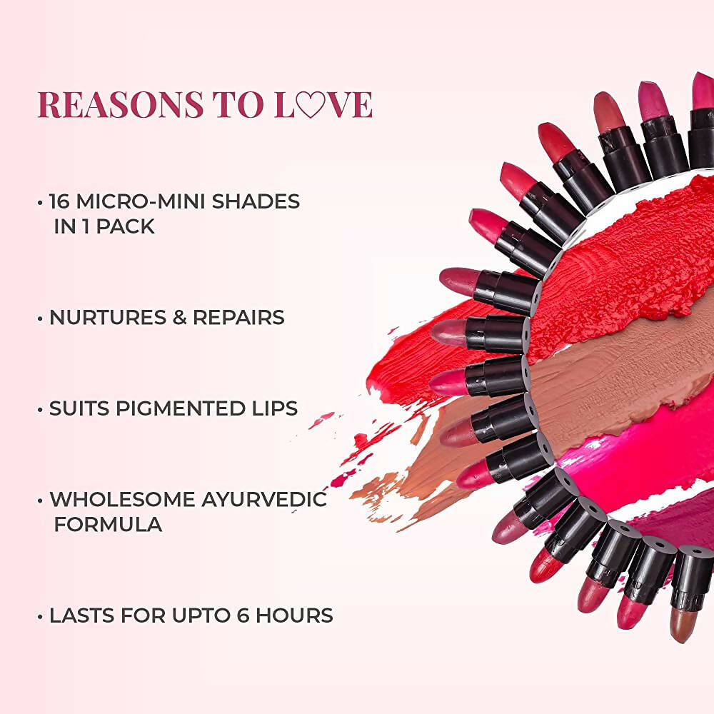 Just Herbs Herb Enriched Ayurvedic Lipstick Micro-Mini Kit | Grocsy