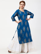 Cheera Kurta with Skirt & Embroidered Dupatta Set (CH111KSD) | Grocsy