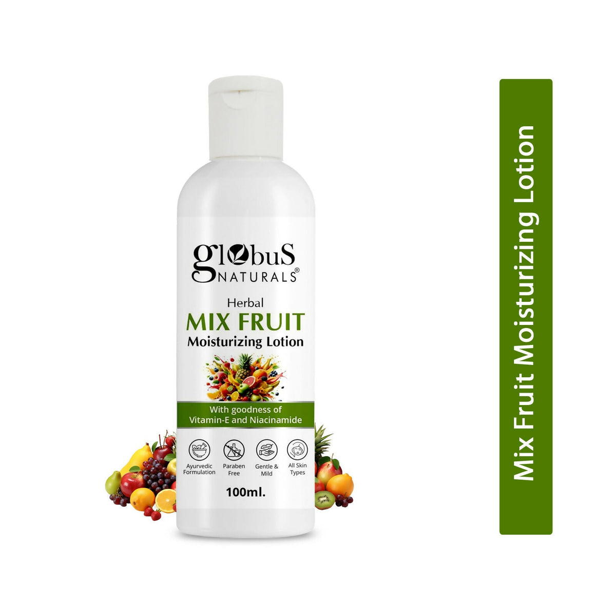 Globus Naturals Herbal Mix Fruit Moisturizing Body Lotion For Radiant, Glowing Skin, All Skin Types | Grocsy