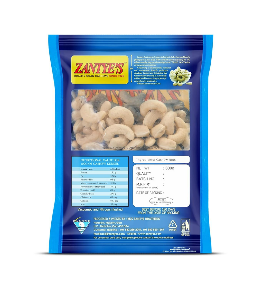 Zantye's Goan Cashew W320 Premium Kaju | Grocsy