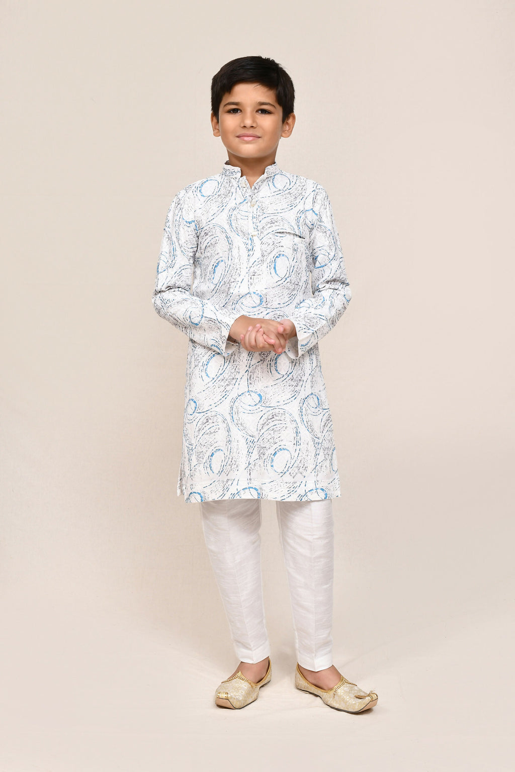Joban Fashion Cotton Based Full Embroidered Work White Kurta With Straight Fit Pant | Grocsy