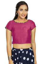 Aastha Fashion Women's Pink Art Silk Designer Party Wear Readymade Blouse | Grocsy