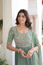 Joban Fashion Pista Readymade Kurta Set With Sequence embroidery Work | Grocsy